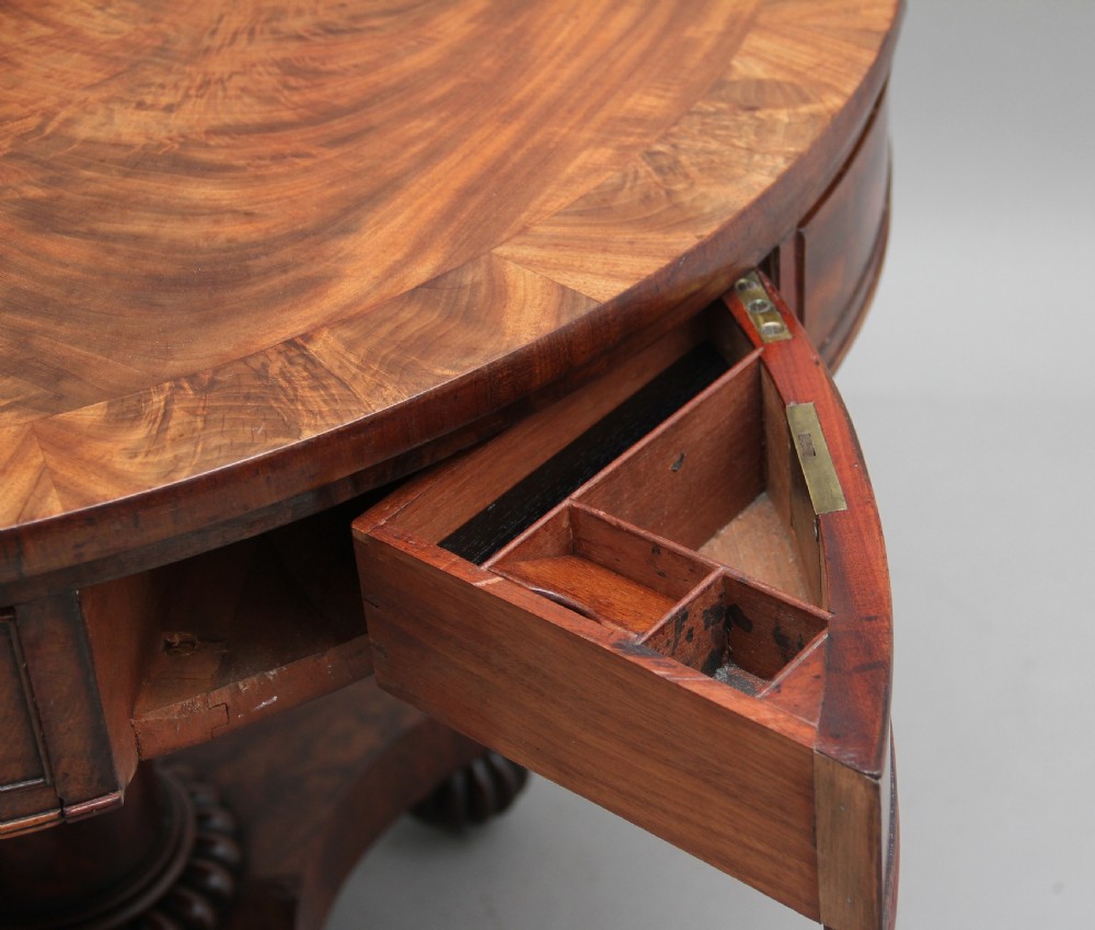 Early 19th Century mahogany drum table View VII