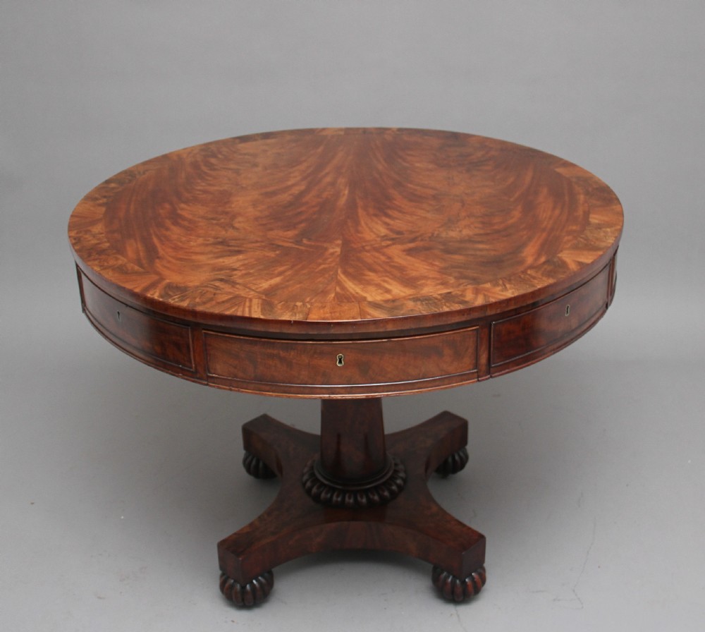 Early 19th Century mahogany drum table View VIII