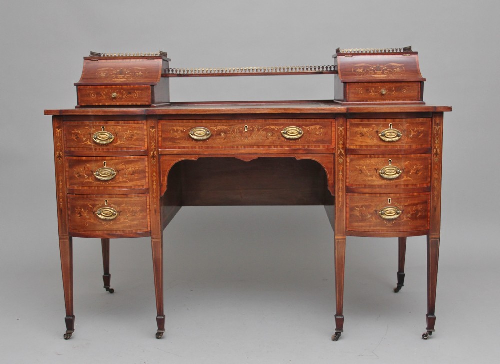 19th Century inlaid mahogany desk