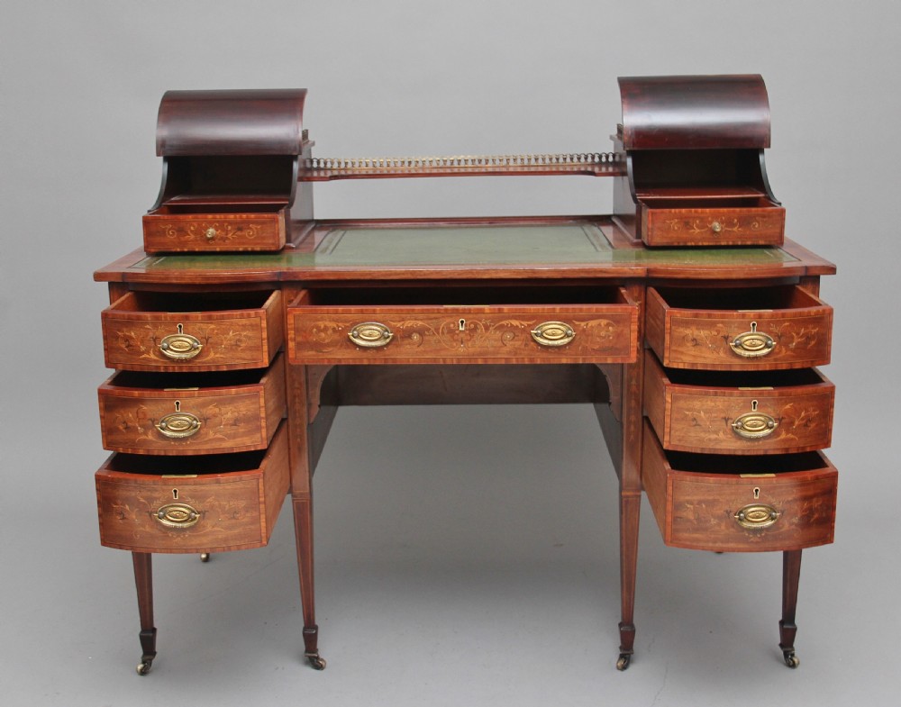 19th Century inlaid mahogany desk View III