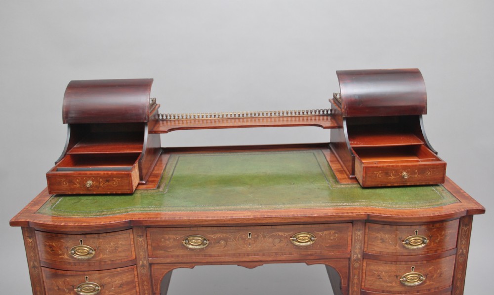 19th Century inlaid mahogany desk View VIII