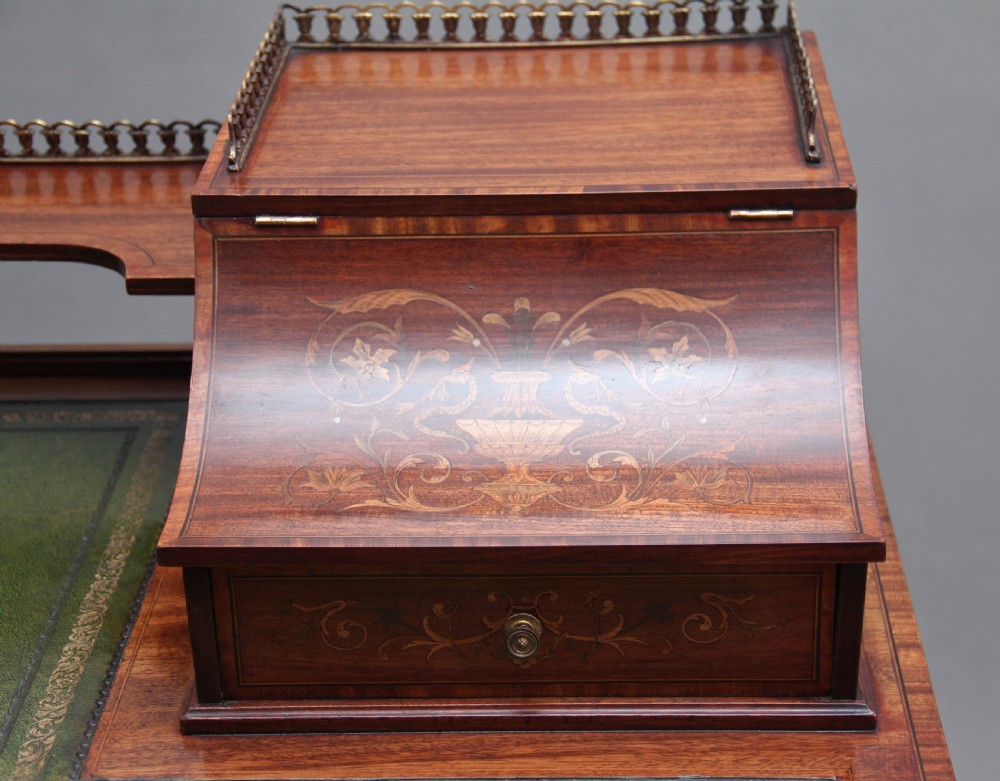 19th Century inlaid mahogany desk View X