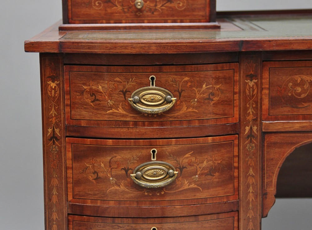 19th Century inlaid mahogany desk View XI