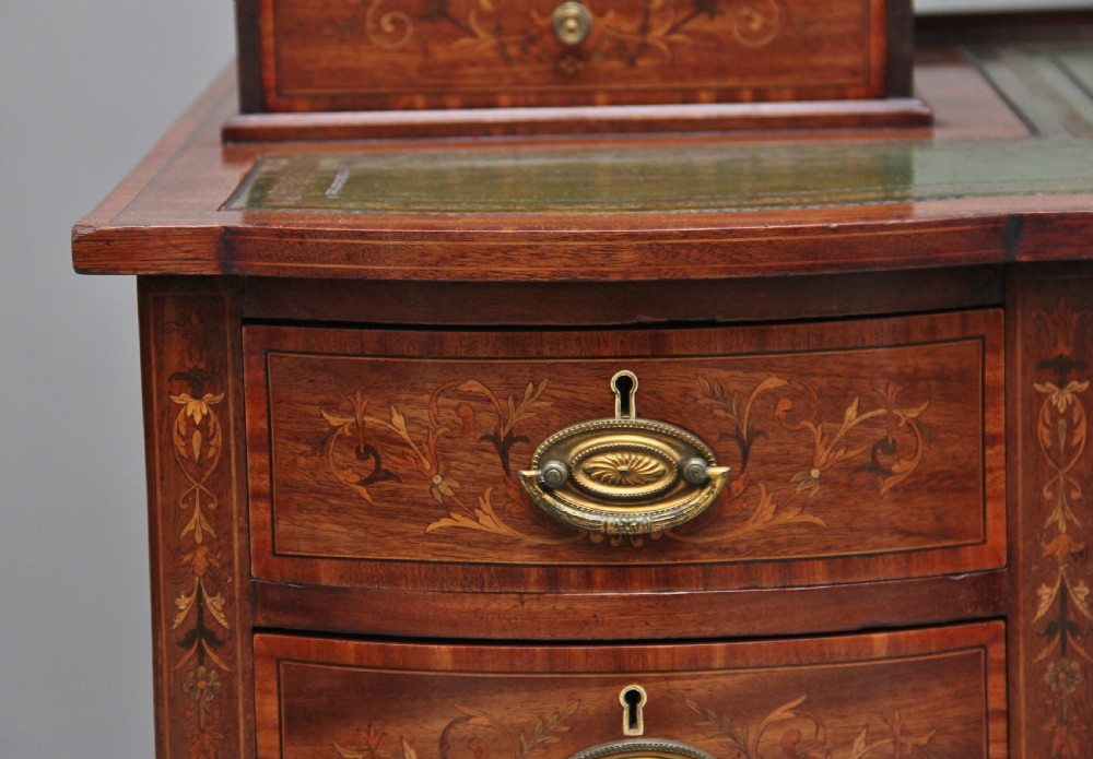 19th Century inlaid mahogany desk View XII