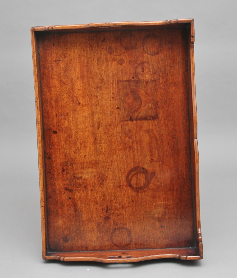 19th Century mahogany butlers tray on stand View IV