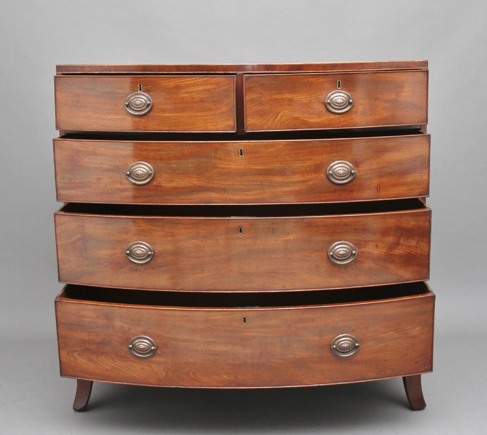 Early 19th Century mahogany bowfront chest View II