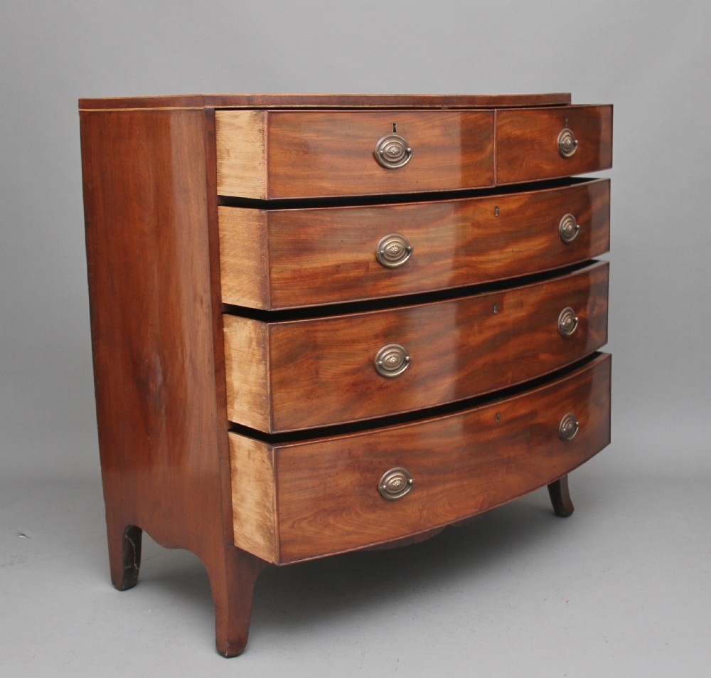 Early 19th Century mahogany bowfront chest View III