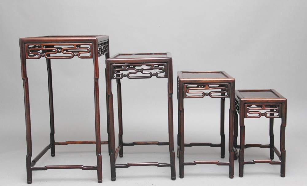 19th Century Chinese nest of four tables View VIII