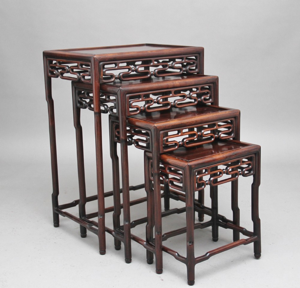 19th Century Chinese nest of four tables View IX