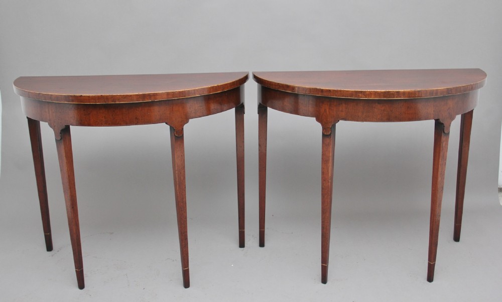 Pair of early 20th Century mahogany console tables View II