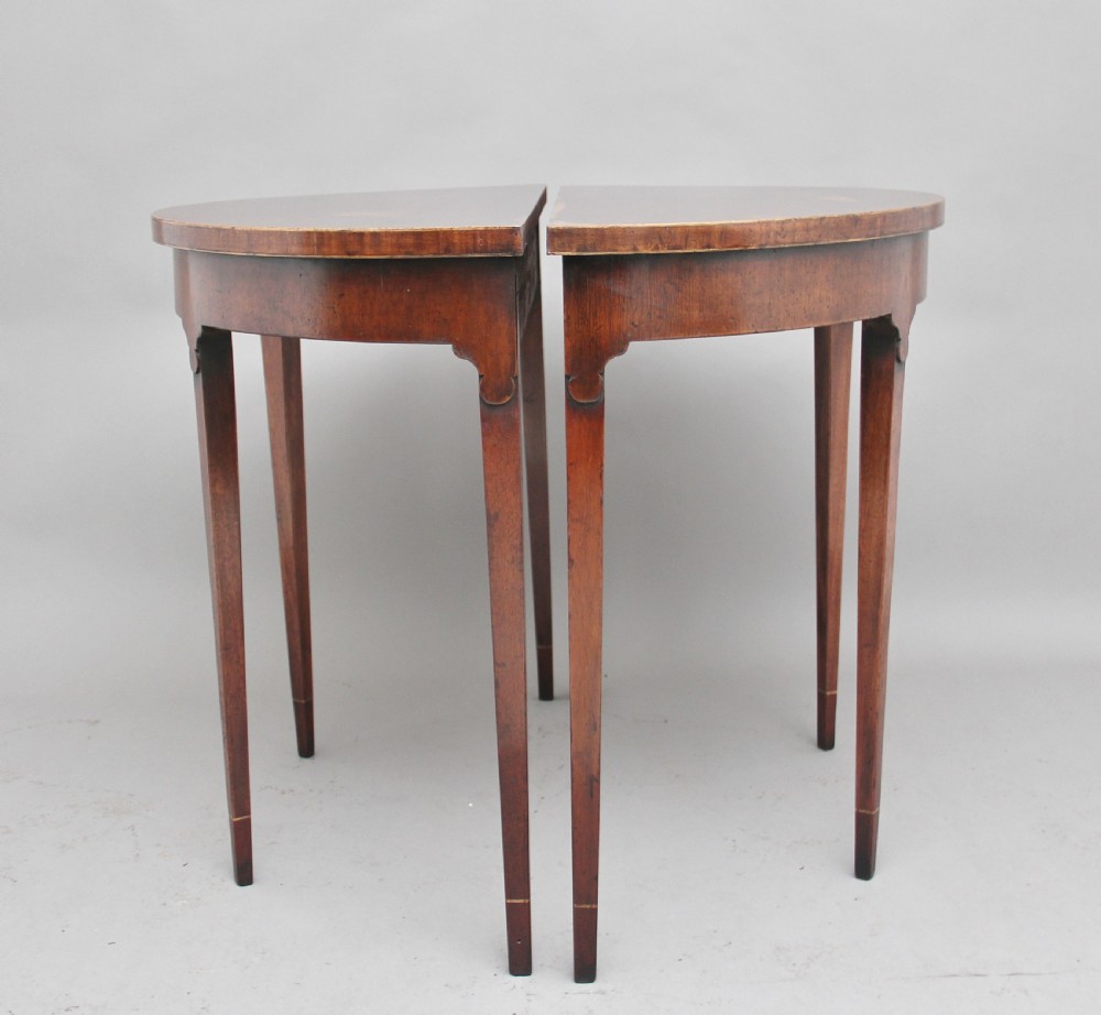 Pair of early 20th Century mahogany console tables View III