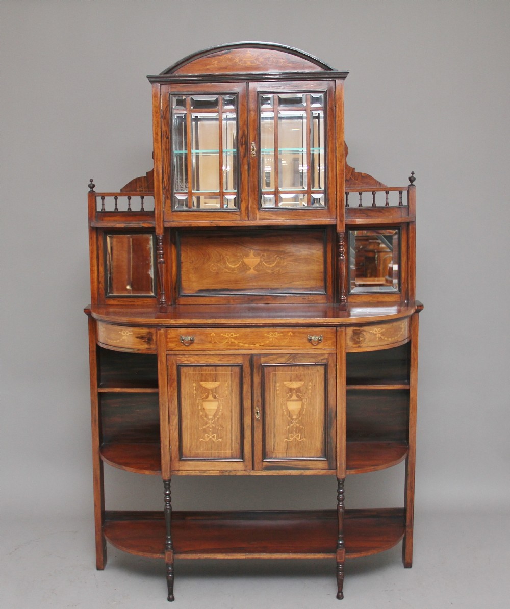 19th Century rosewood and inlaid cabinet
