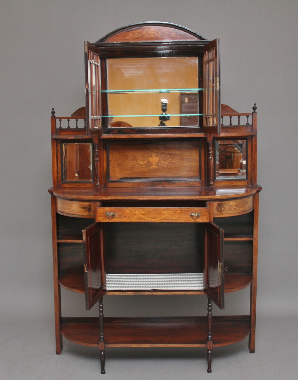 19th Century rosewood and inlaid cabinet View II