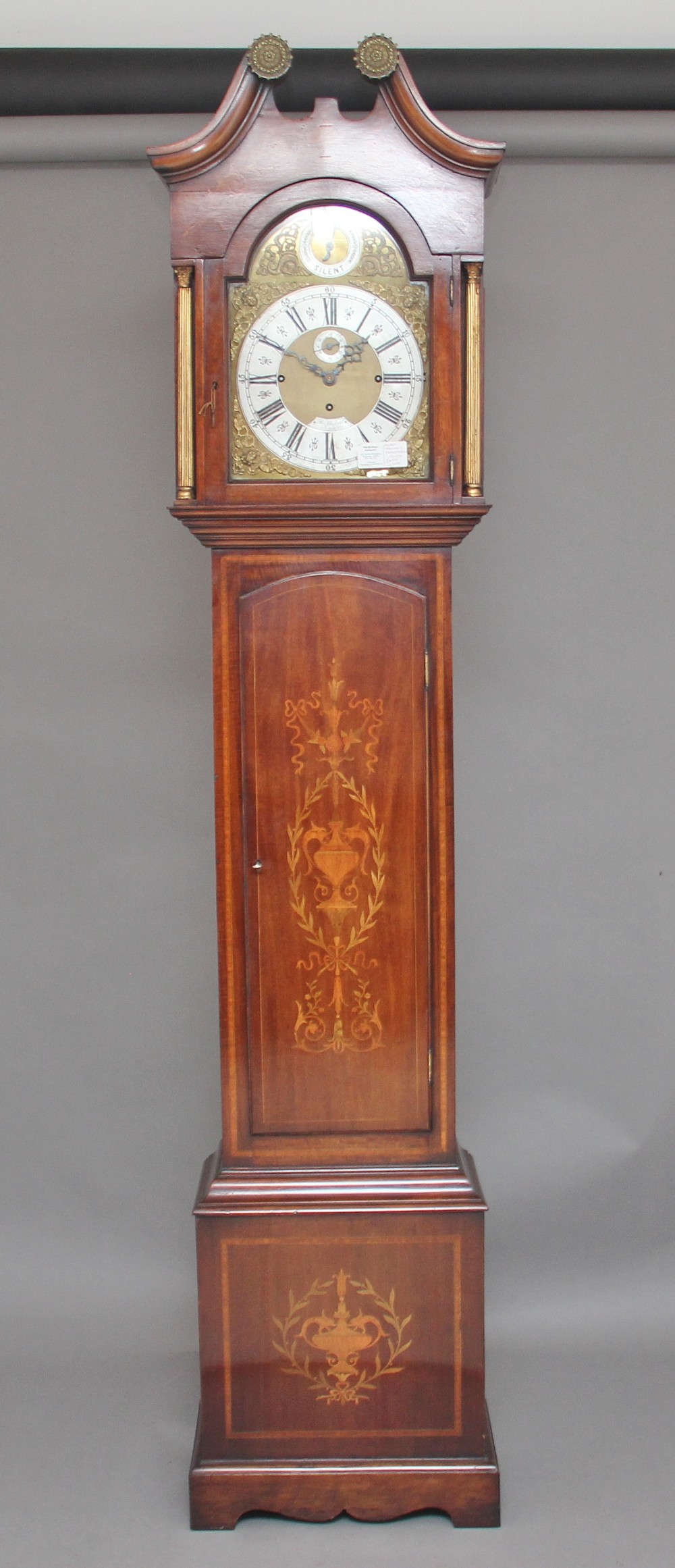 Early 20th Century inlaid mahogany longcase clock