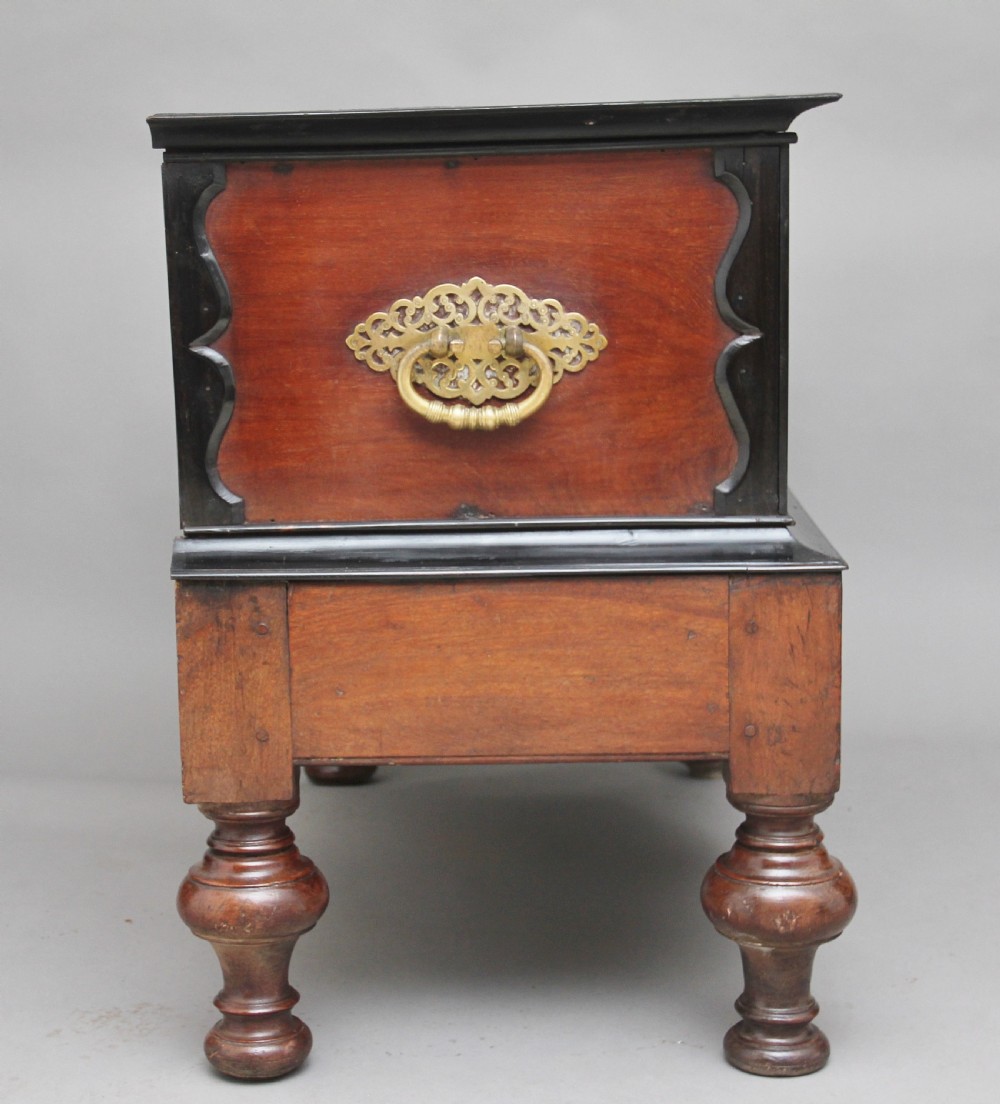 Early 19th Century teak and ebony chest View IX