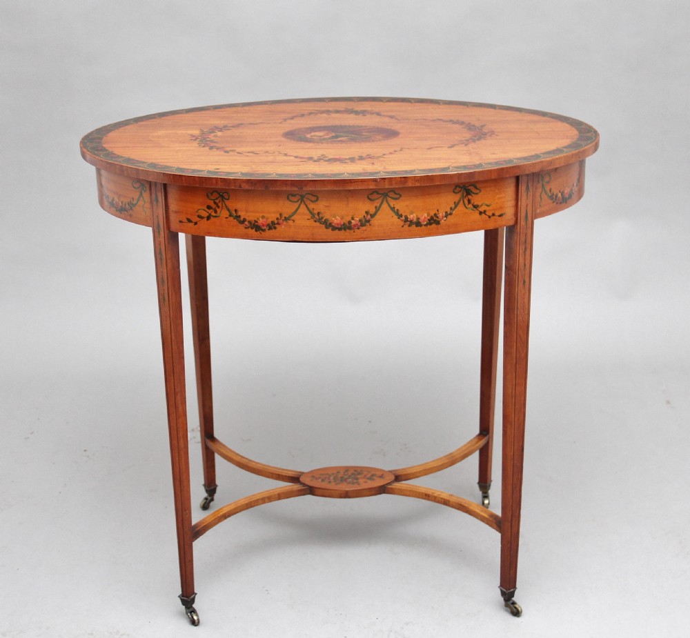 Early 20th Century painted satinwood occasional table