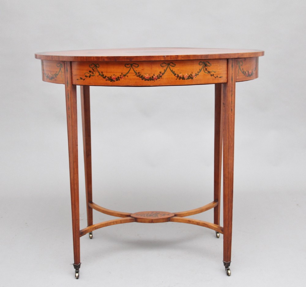 Early 20th Century painted satinwood occasional table View III