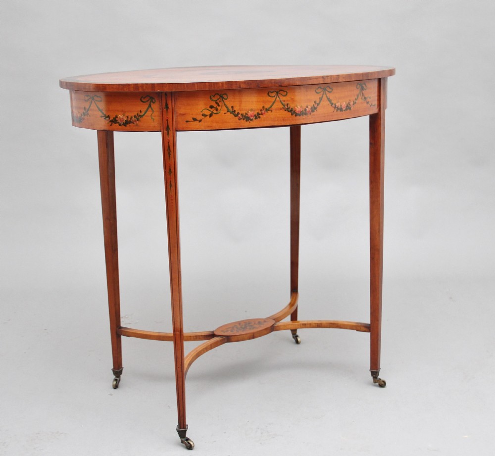 Early 20th Century painted satinwood occasional table View VI