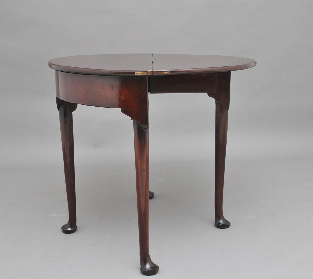 18th Century mahogany demi-lune tea table View VI
