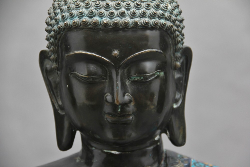 Large early 19th Century bronze and cloisonne Buddha View VII