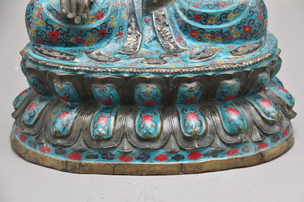 Large early 19th Century bronze and cloisonne Buddha View XIV