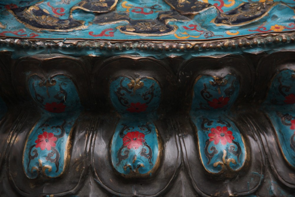 Large early 19th Century bronze and cloisonne Buddha View XV