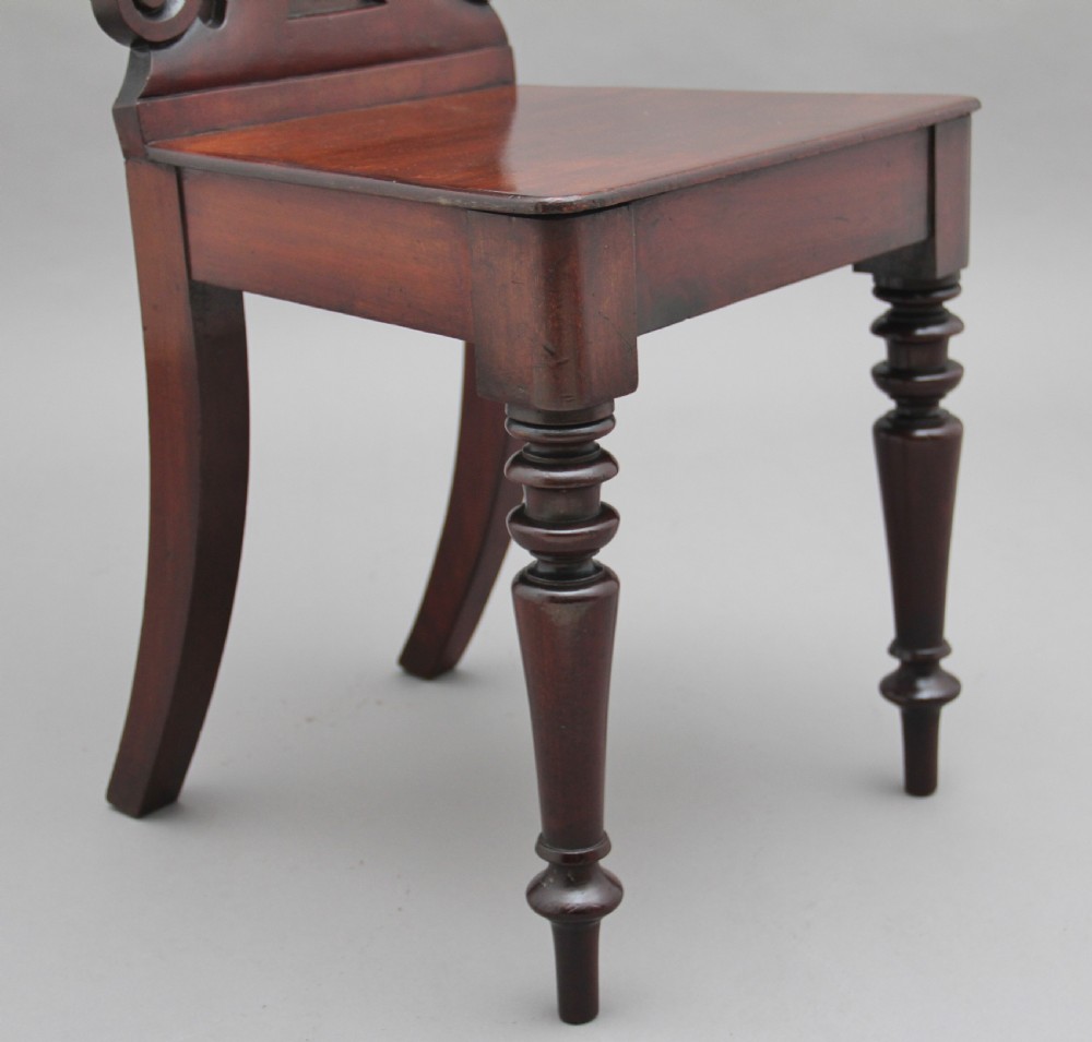 Pair of 19th Century mahogany hall chairs View VII