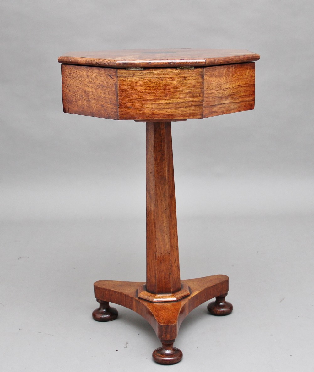 19th Century oak work table View V