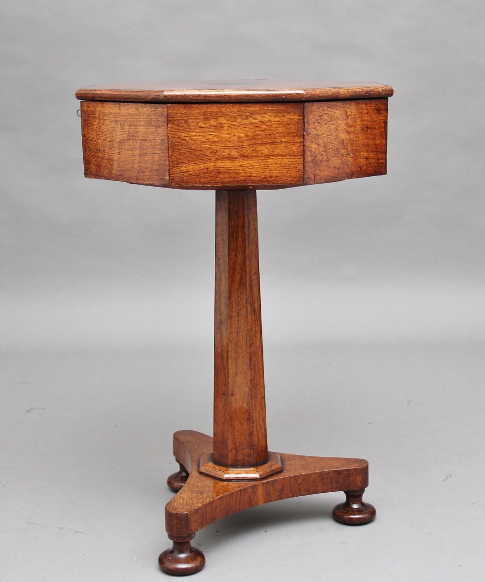 19th Century oak work table View VI