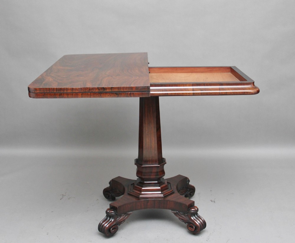 19th Century rosewood card table View II