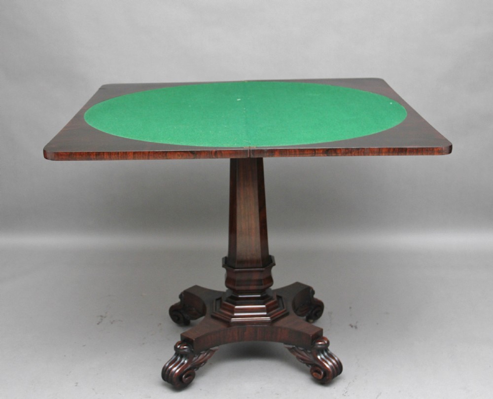 19th Century rosewood card table View III