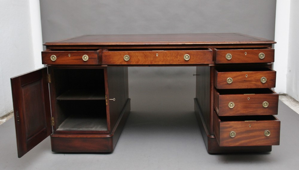 19th Century mahogany partners desk View III