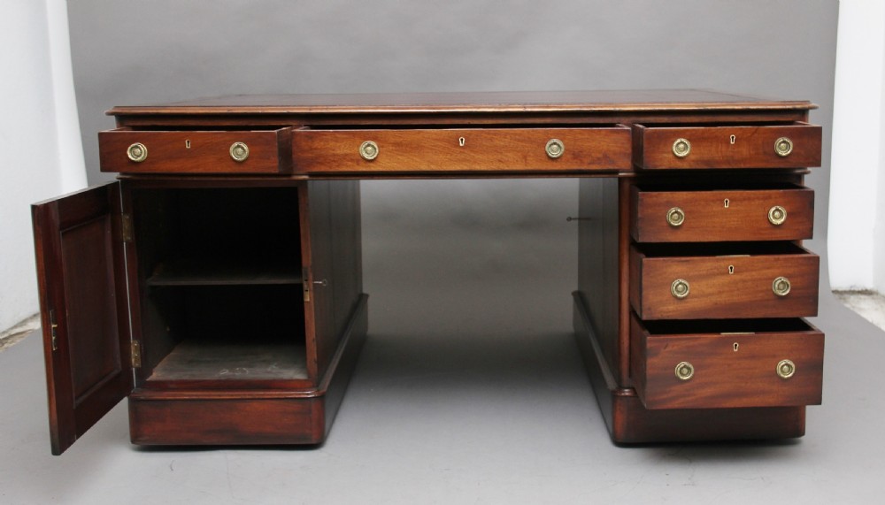 19th Century mahogany partners desk View VI