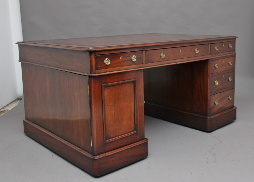 19th Century mahogany partners desk View XII