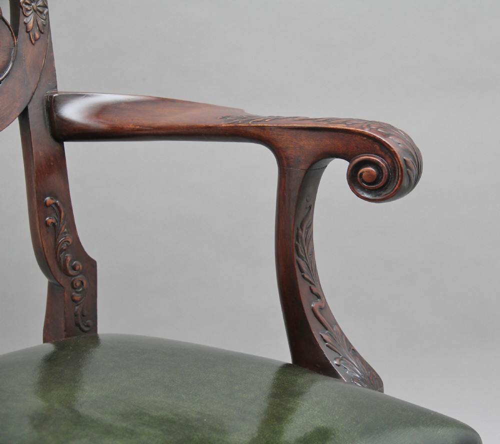Pair of 19th Century carved mahogany armchairs View IV