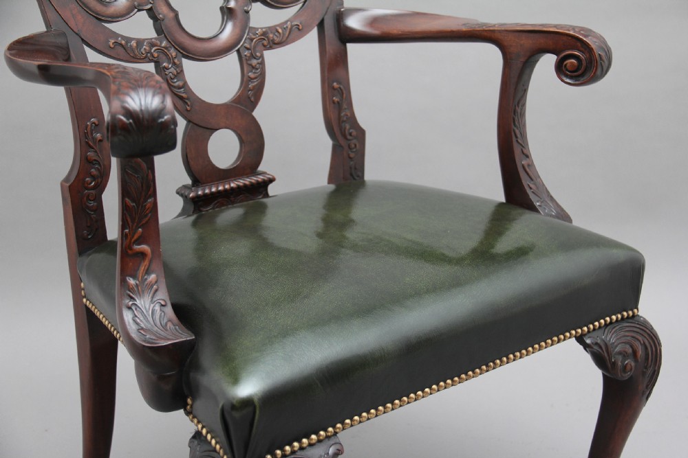 Pair of 19th Century carved mahogany armchairs View VI