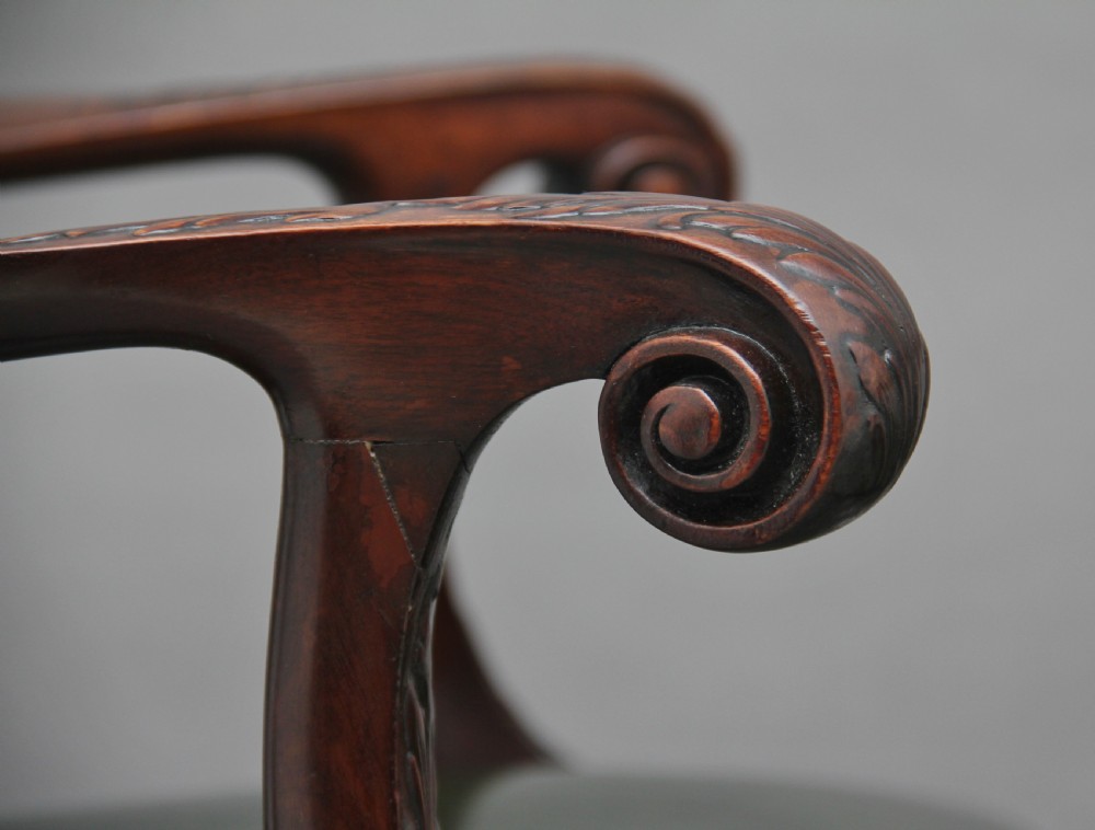 Pair of 19th Century carved mahogany armchairs View VII