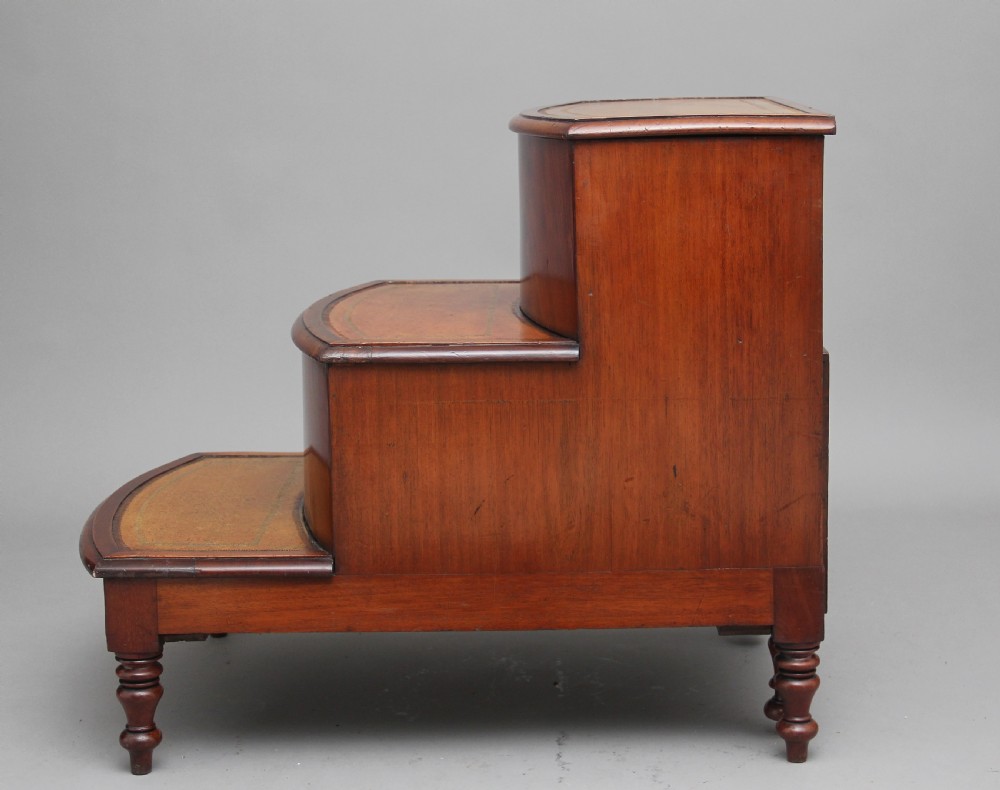 19th Century mahogany library steps View V