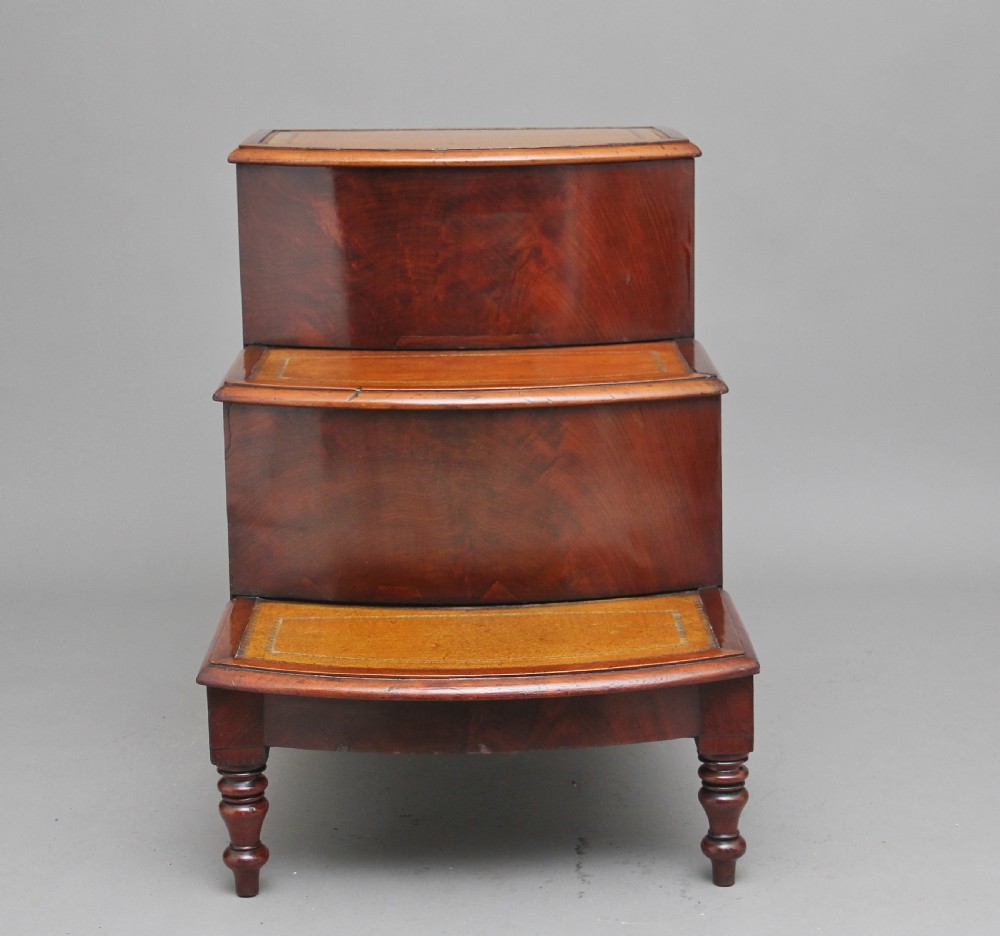 19th Century mahogany library steps View VI