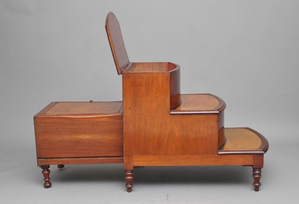 19th Century mahogany library steps View X
