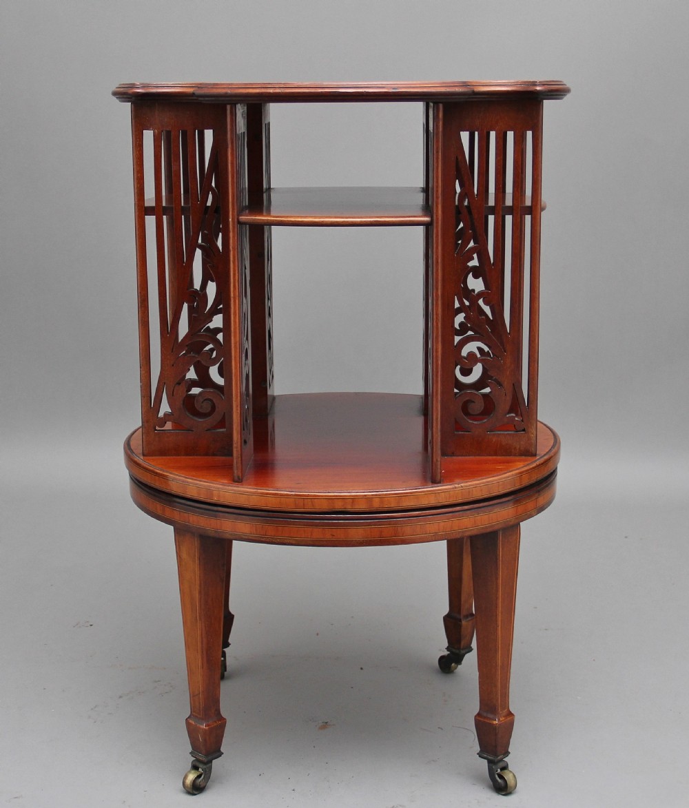 19th Century mahogany revolving bookcase