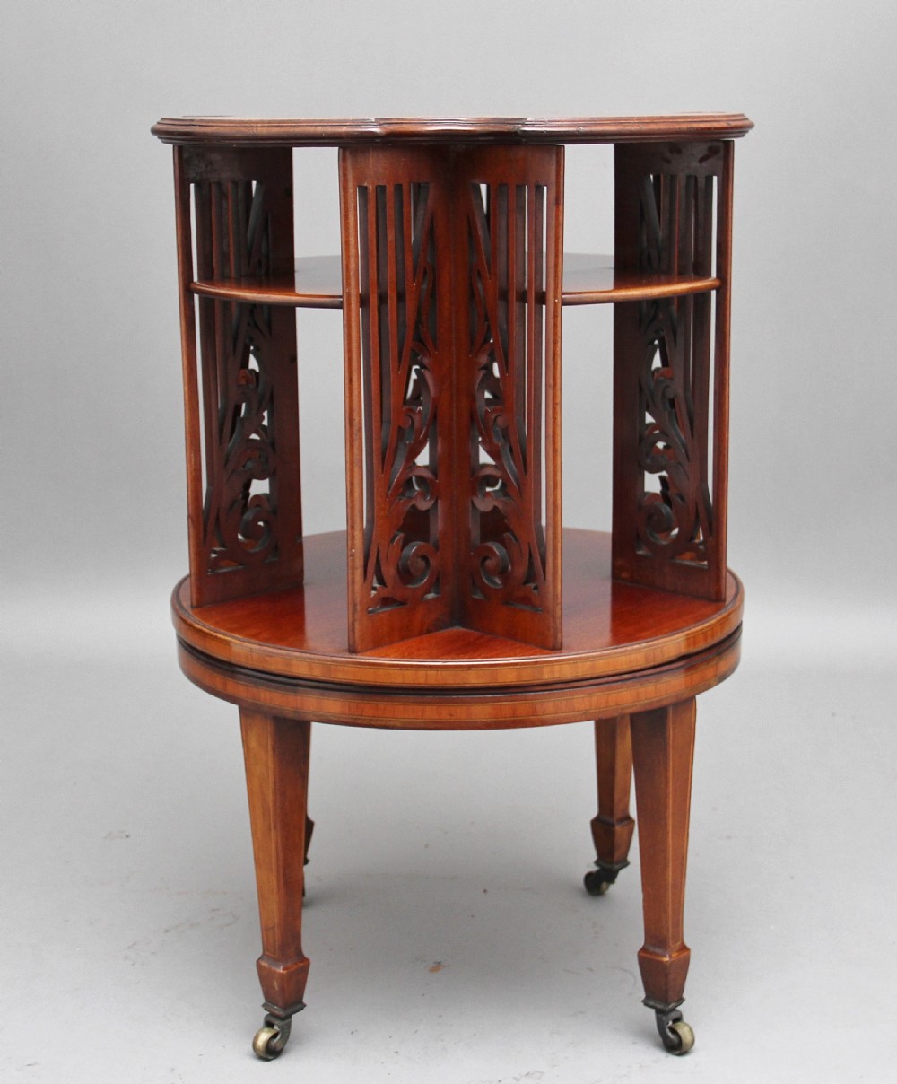 19th Century mahogany revolving bookcase View II