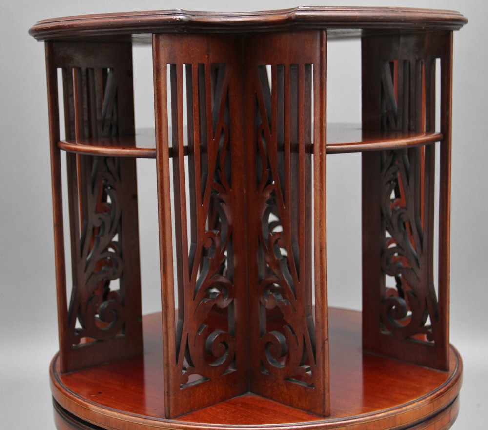 19th Century mahogany revolving bookcase View III