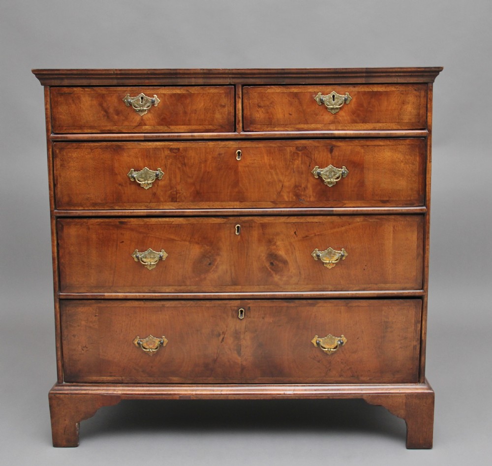 18th Century inlaid walnut chest of drawers