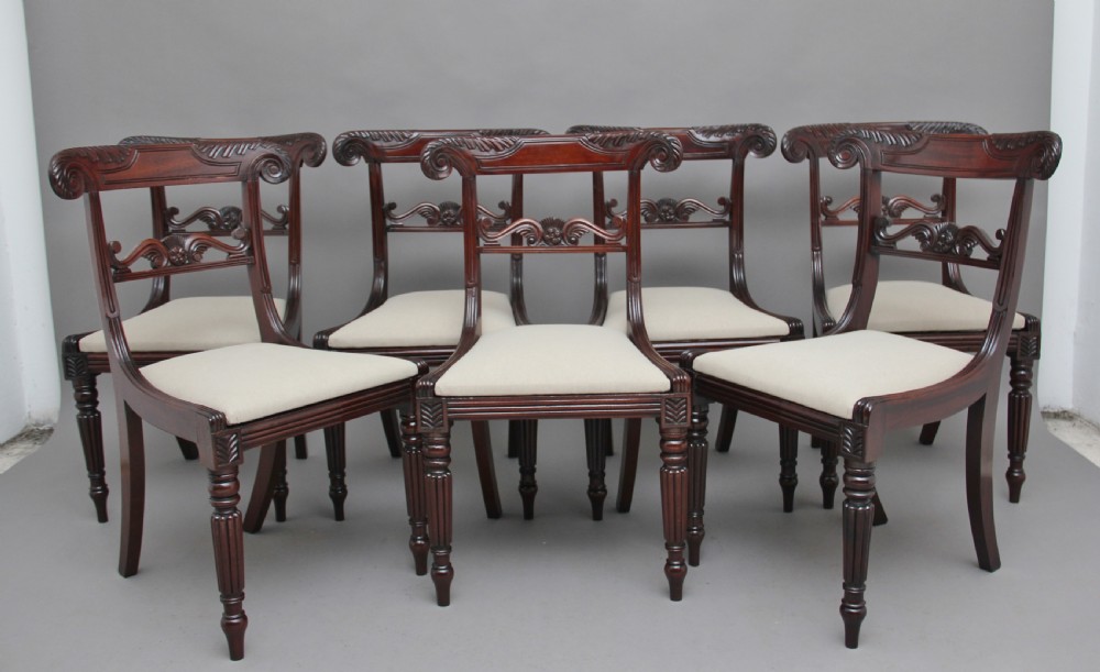 Set of seven 19th Century mahogany dining chairs