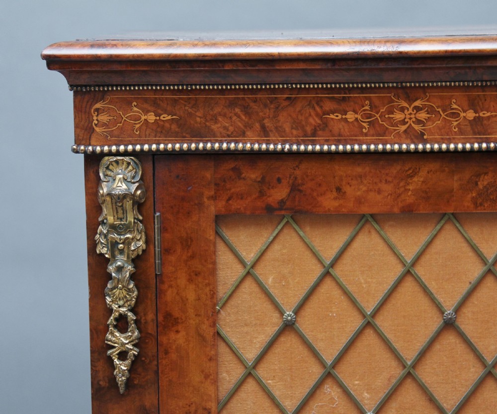 19th Century burr walnut breakfront cabinet View IX
