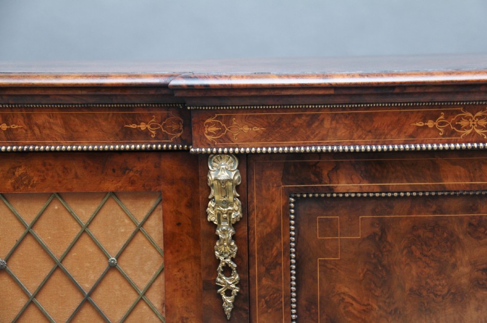 19th Century burr walnut breakfront cabinet View XI