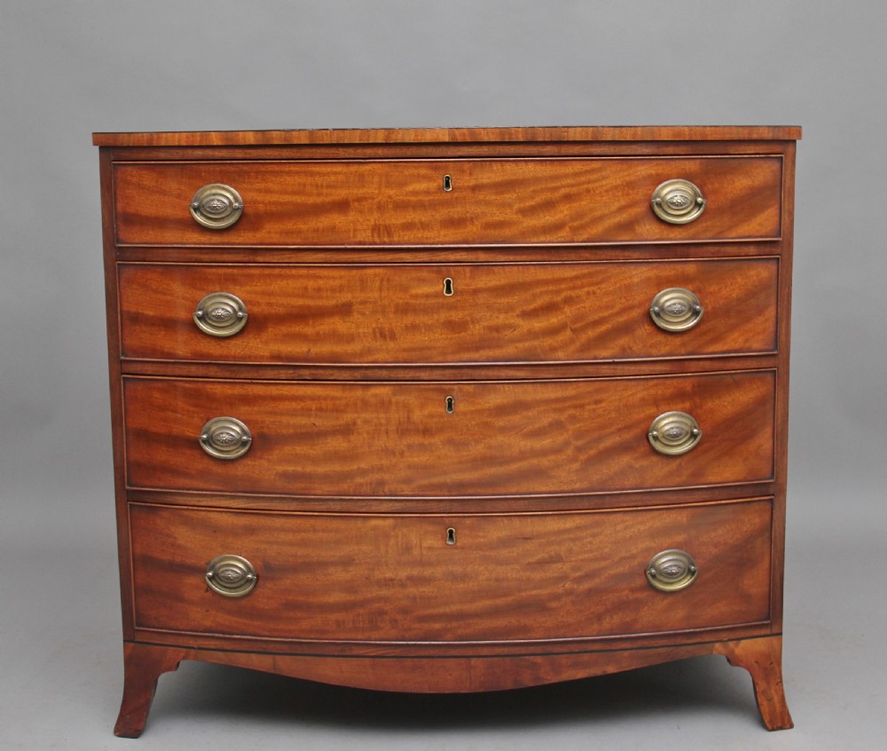 Early 19th Century mahogany bow front chest