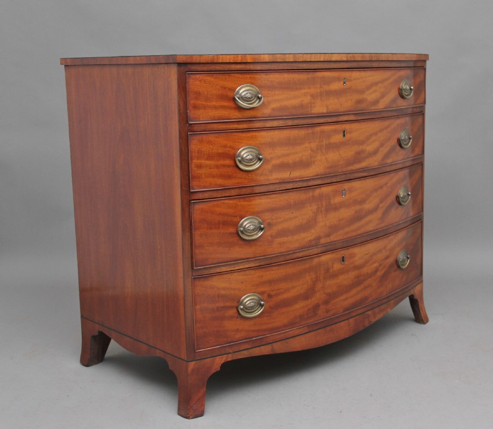 Early 19th Century mahogany bow front chest View II