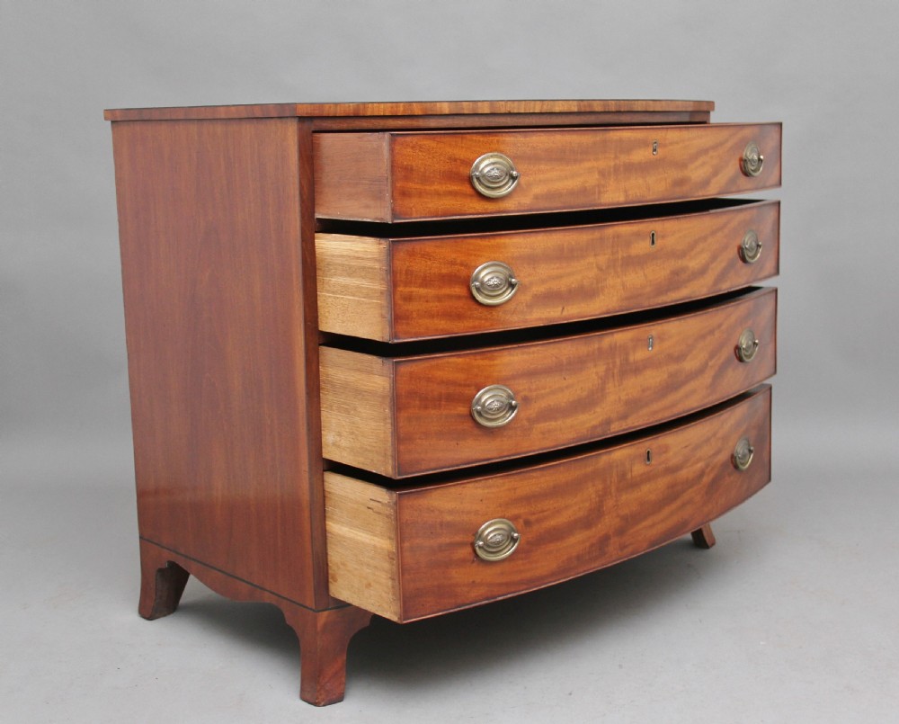 Early 19th Century mahogany bow front chest View III